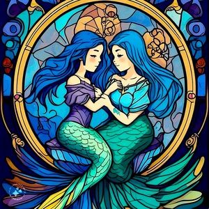 Beautiful mermaids gloss ai artist print 🧜🏻‍♀️ 💝🐚